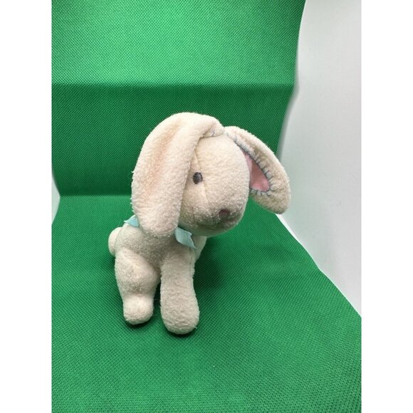 Vintage White Wool Easter Bunny Rabbit 4” To 5” Plush Stuffed Animal No Brand - Picture 3 of 15